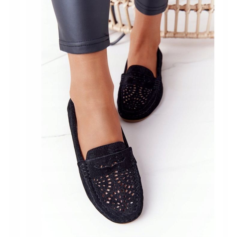 S.Barski Dam mocka Openwork Loafers från S. Bararski Black svart 1