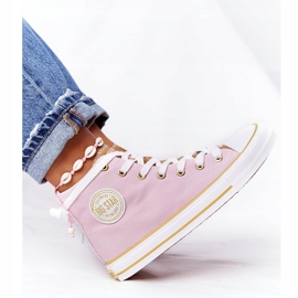 Kvinnors högsta sneakers Big Star HH274447 Rosa 2