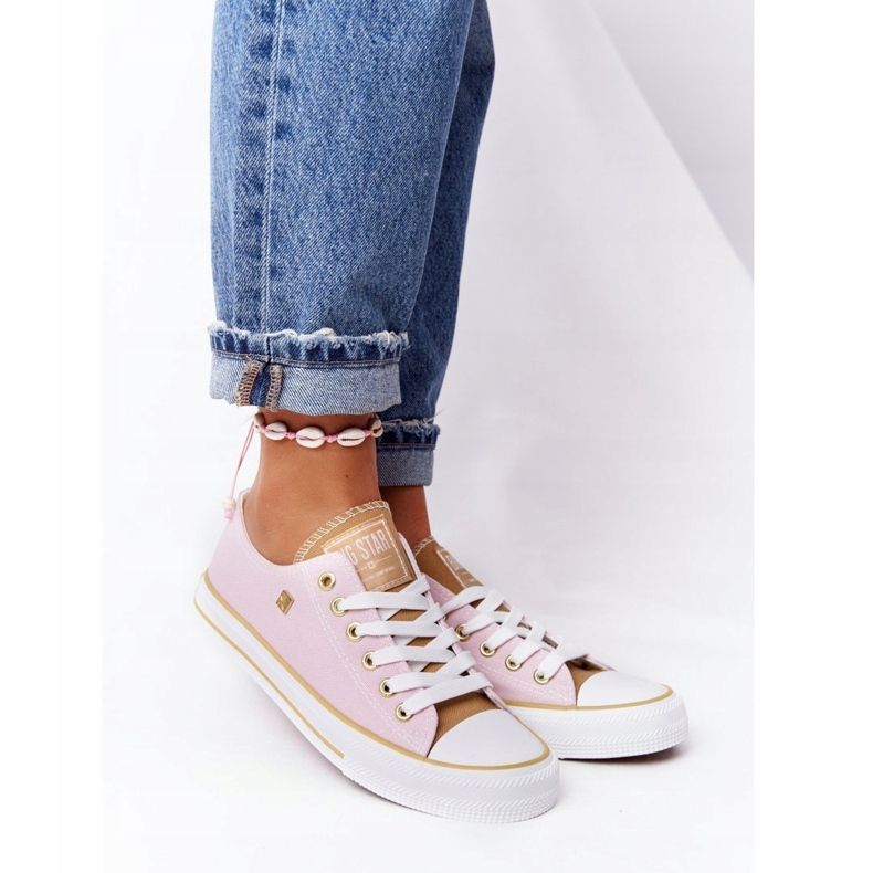 Klassiska damskor Sneakers Big Star HH274455 Rosa 2