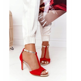 S.Barski Sandaler På Szpilce S. Bararski 280-58 Röd-Guld gyllene 2