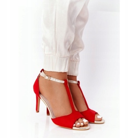 S.Barski Sandaler På Szpilce S. Bararski 280-58 Röd-Guld gyllene 1