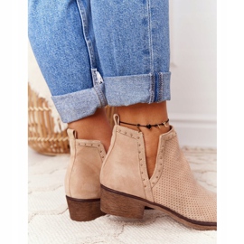 PS1 Openwork stövlar med utskärningar Beige Clever brun 1