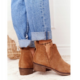 PS1 Openwork stövlar med utskärningar, Camel Clever brun 2