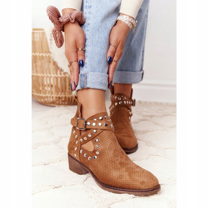 PS1 Openwork stövlar med jets Camel Dakota brun 1