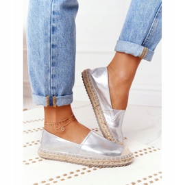 Läder Espadriller på en flätad sula Big Star HH274504 Silver silver- 1