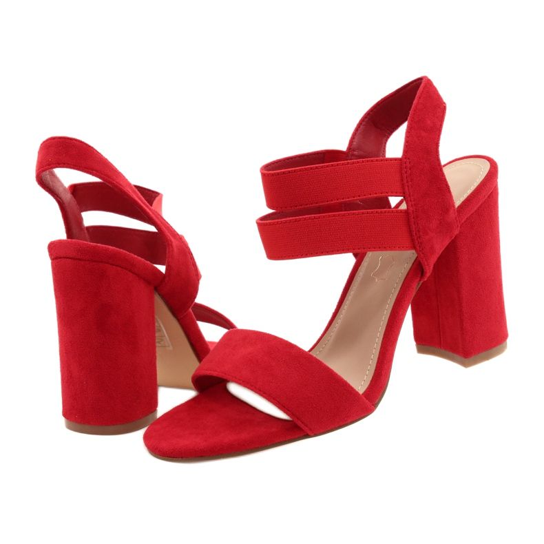 EVento Bekväm mocka kvinnors sandaler på evenemanget 21SD35-3540 Röd 2