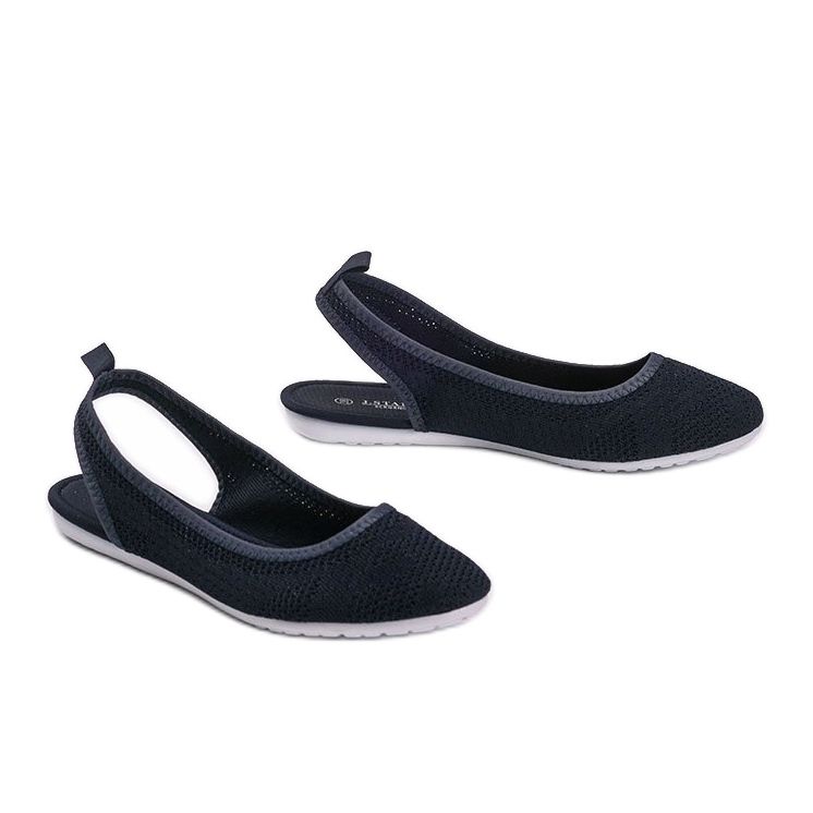 Frida marinblå läderballerinor 1