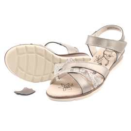 Evento Bekväma lädersandaler 20SD20-2174 Brons beige brun mångfärgad 2