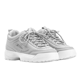 Grå sneakers med tjocka Amya -sulor 1