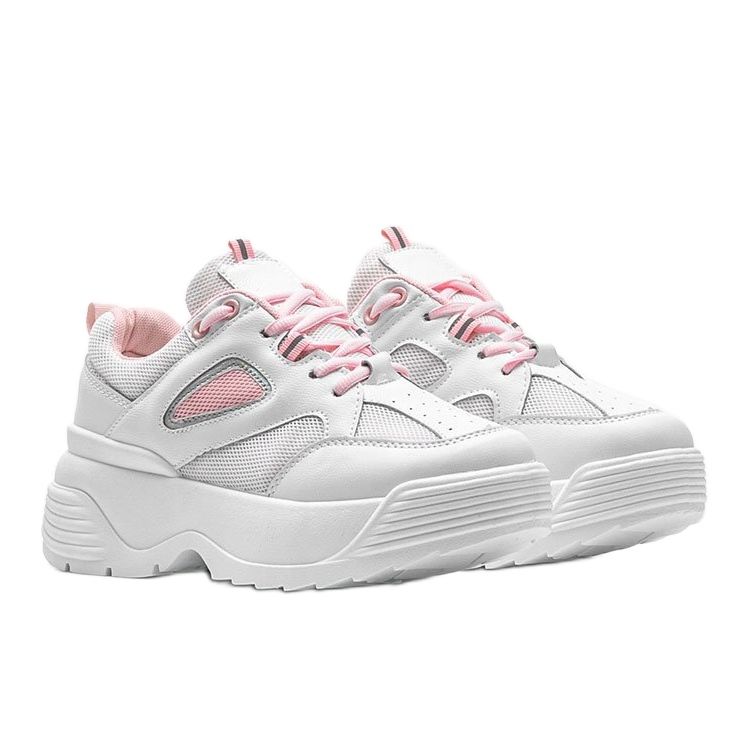 Vita sneakers med en tjock Jaida -sula 1