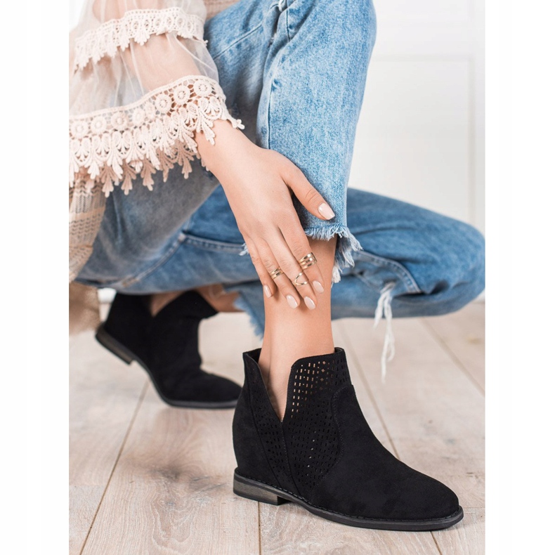 S. BARSKI Vårstövlar med utskurna S.BARSKI svart 1