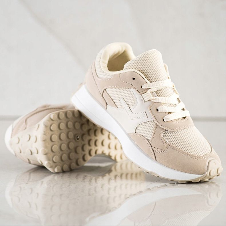 SHELOVET Beige sneakers brun 2