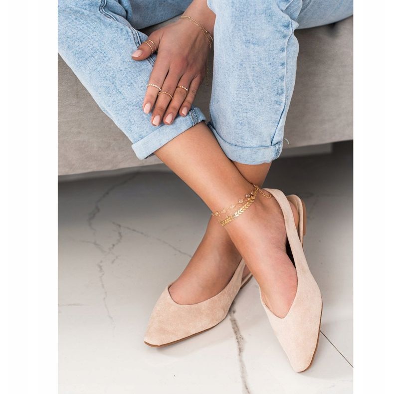 Seastar Pumpar med en upptäckt klack beige 2