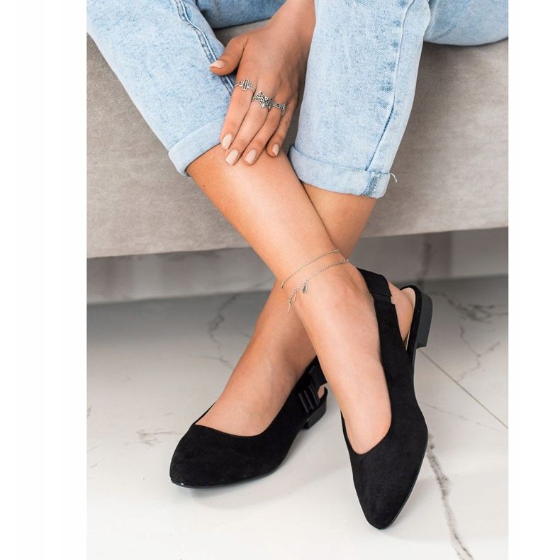 Sergio Leone Slip-on pumpar med rosett svart 2