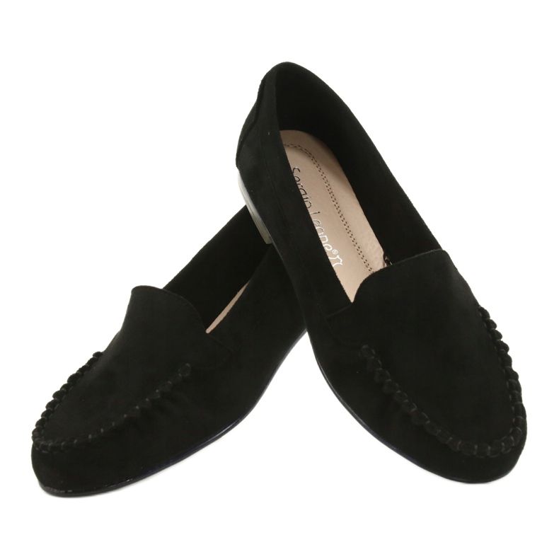 Sergio Leone Dam svart mocka loafers MK722 4