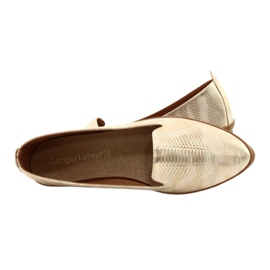 Sergio Leone ballerina lords beige/guld MK700 5