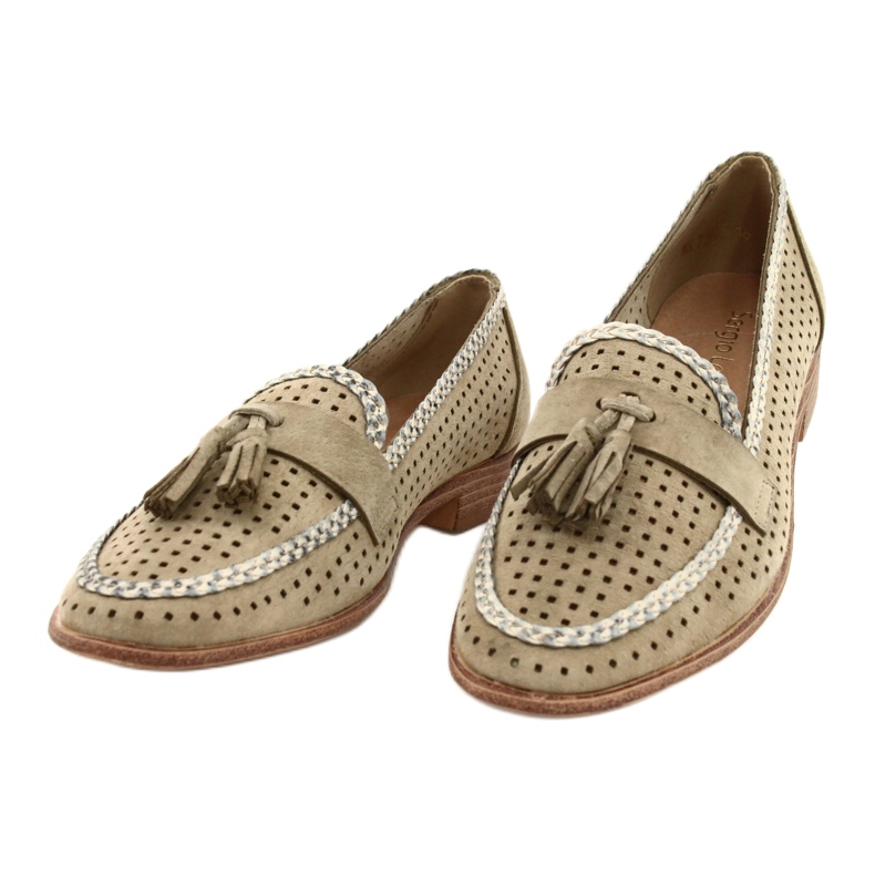 Sergio Leone Openwork Mockamockasiner MK735 Beige 1