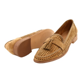 Openwork Mocka Loafers Sergio Leone MK735 Camel brun 2