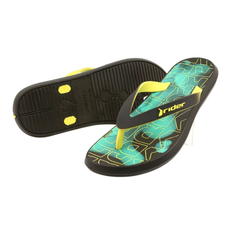 Rider Pojkar flip flops 83062 azure-svart ryttare 2