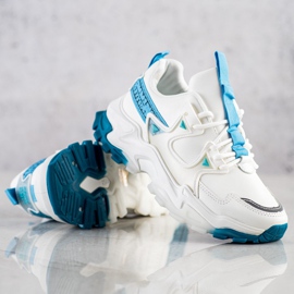 SHELOVET Sneakers med blå modeinsatser vit 1