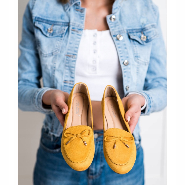 Abloom Mocka herrar med en rosett gul 2