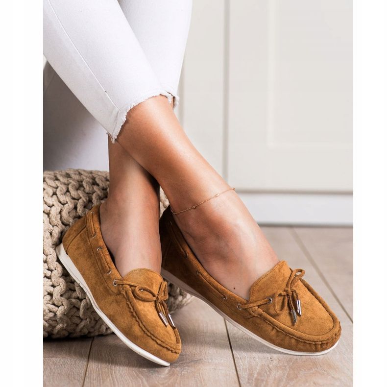SHELOVET Casual Camel Loafers brun 1