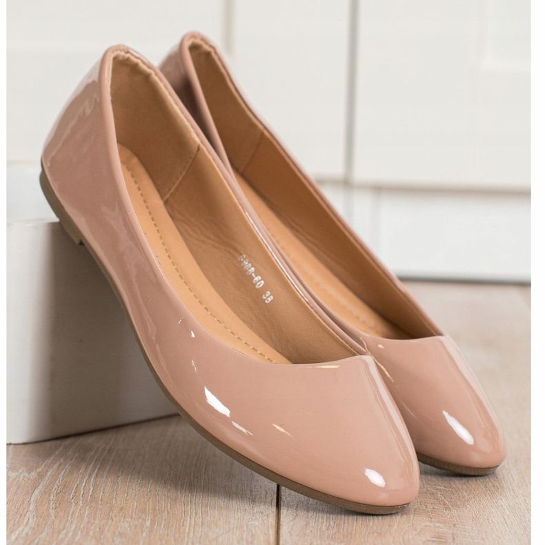 Diamantique Lackerade ballerinor brun 2