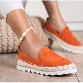 SHELOVET Mocka Slipons för våren orange 2
