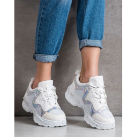 SHELOVET Sneakers med Holo -effekt vit mångfärgad 2