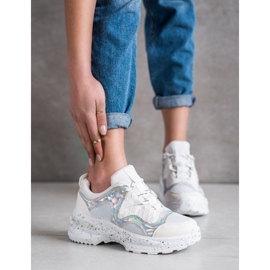 SHELOVET Sneakers med Holo -effekt vit mångfärgad 1