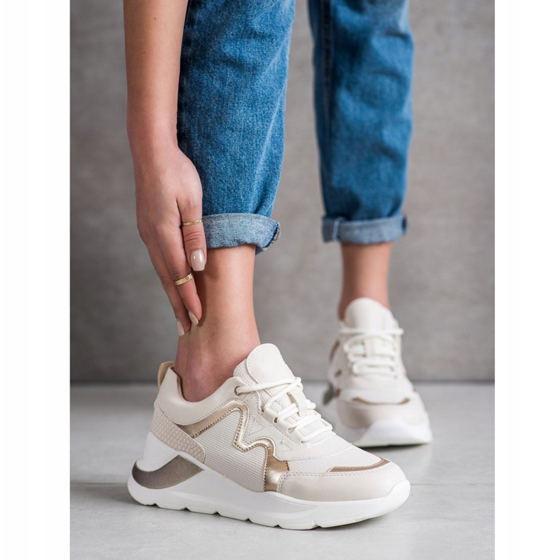 Weide Bekväma snygga sneakers beige 2