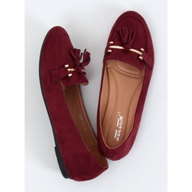 Burgundy loafers för kvinnor 9988-159 Vin röd 1