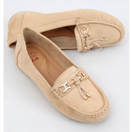 Dam beige loafers på en plattform, beige H9228 Beis 1
