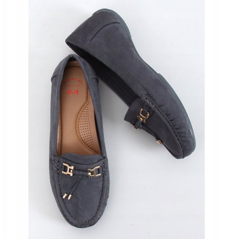 Grå Damloafers på en grå H9228 Gris 1