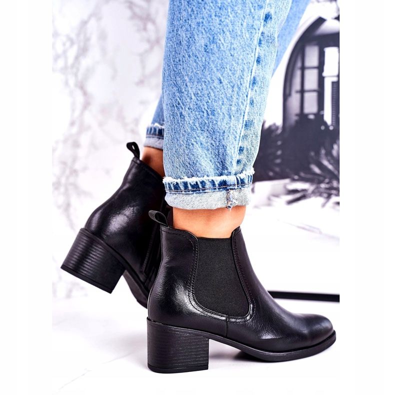 J. Star Kvinnors varma stövlar Jodhpur -stövlar på hälen för alltid svart 3