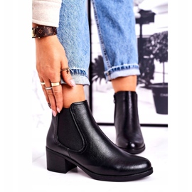 J. Star Kvinnors varma stövlar Jodhpur -stövlar på hälen för alltid svart 1