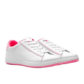 Neon Fuxia Carol vita sneakers för kvinnor 1
