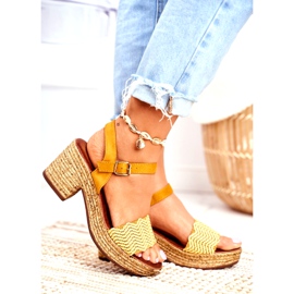 EVE Gula Fobi damsandaler på hög klack beige 2