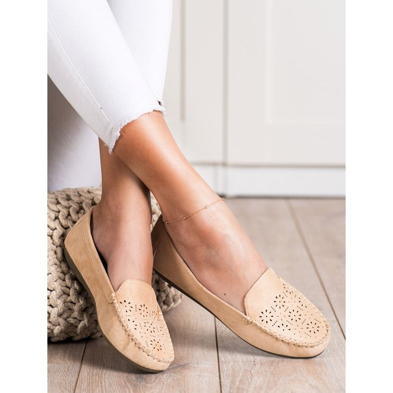 Best Shoes Loafers med öppet mönster beige 2