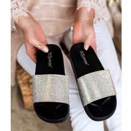 Seastar Tofflor Med Kristaller svart silver- 1