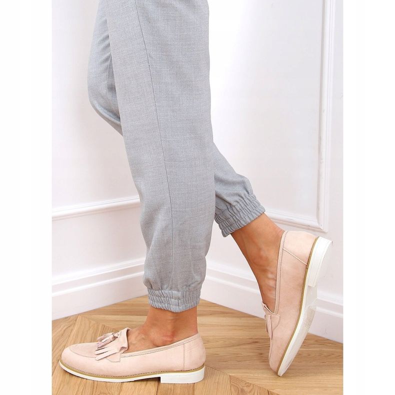 Dam beige loafers AB687 Naken 2