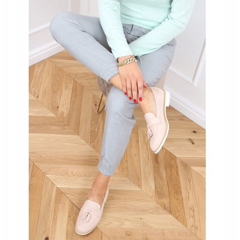 Dam beige loafers AB695 Naken 2