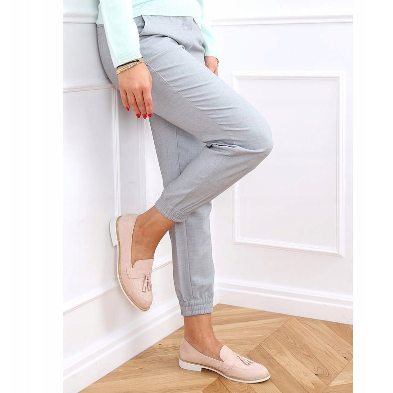 Dam beige loafers AB695 Naken 1