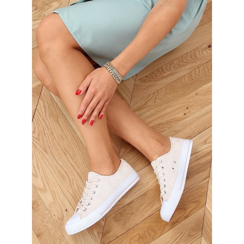 Dam beige och rosa sneakers C949 Nakenfärg 2