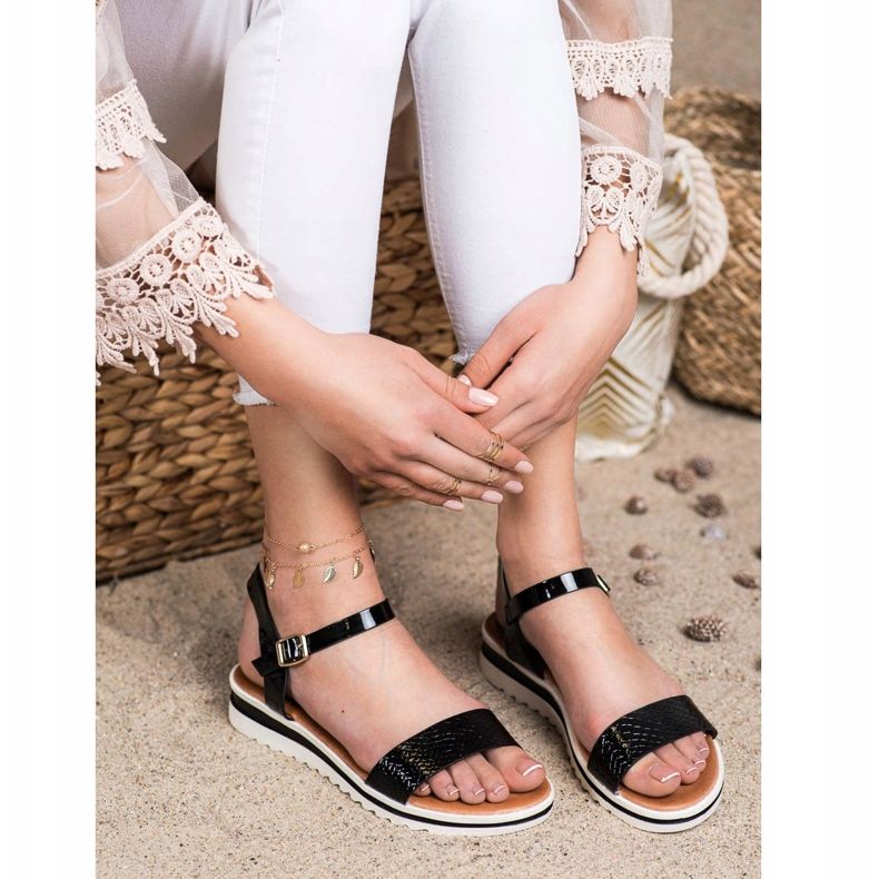 Weide Casual lackerade sandaler svart 2