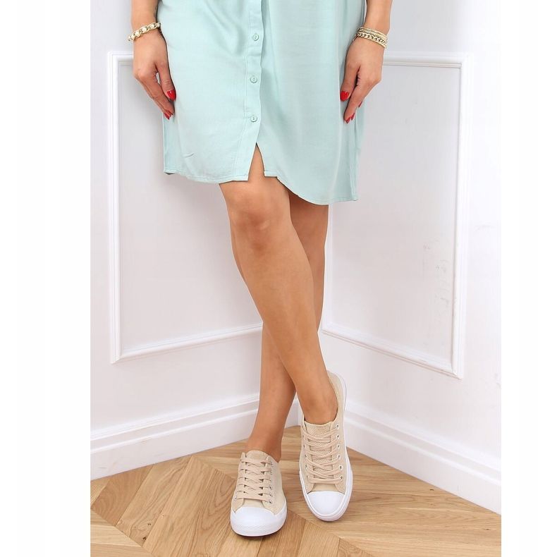 Beige beige sneakers för kvinnor C949 2