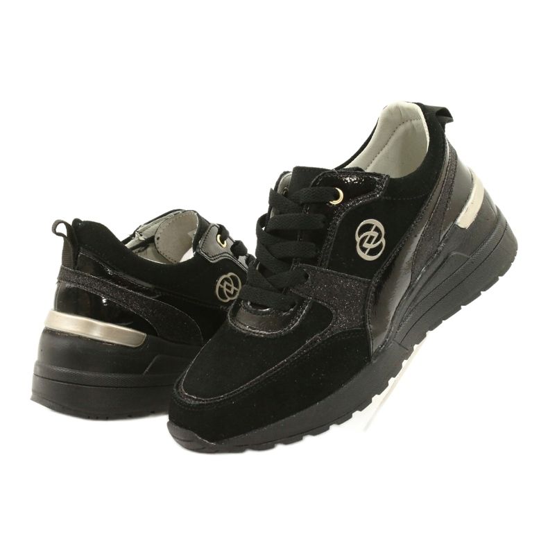 Evento Läder Wedge Sneakers dam 21PB08-3954 Svart 2