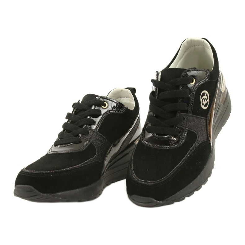 Evento Läder Wedge Sneakers dam 21PB08-3954 Svart 1
