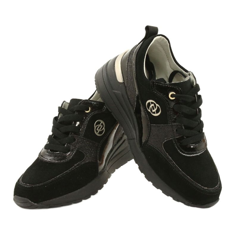 Evento Läder Wedge Sneakers dam 21PB08-3954 Svart 3