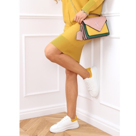 Kvinnors vita och gula sneakers A88-63 Gul 1